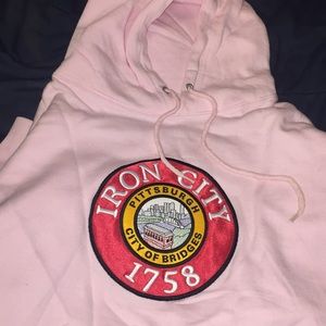 Pink iron city hoodie